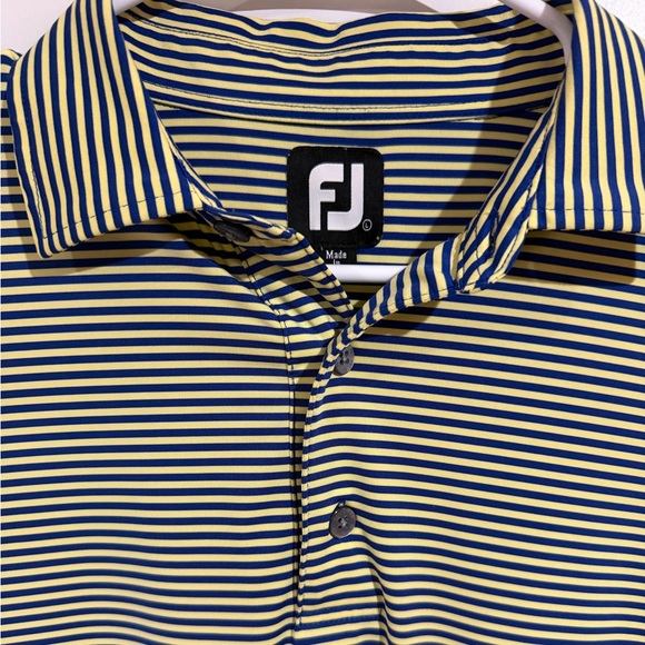 FootJoy Other - FootJoy Men's Blue and Yellow Striped Polo Golf Shirt